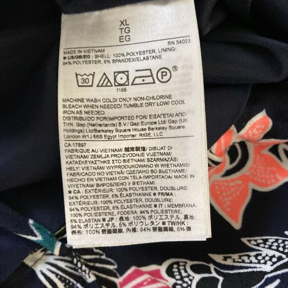 Banana Republic Women’s Floral Jacket Sz XL NWOT Navy Lined Bird Colorful - Picture 10 of 10